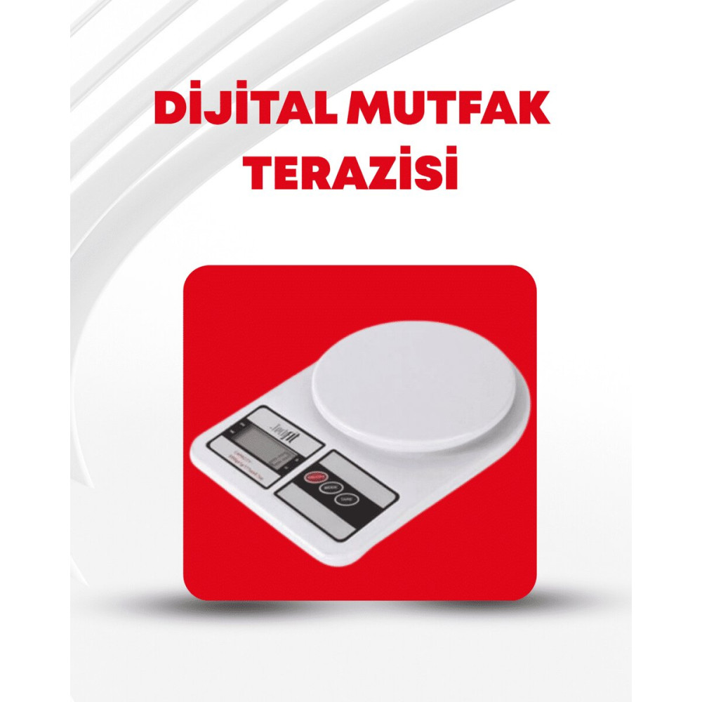 Dijital Mutfak Terazisi 10kg Kapasiteli 1g Hassasiyetli