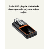 Dijital Ekranlı 20.000 mAh Powerbank | 22.5W Hızlı Şarj + Çoklu Bağlan