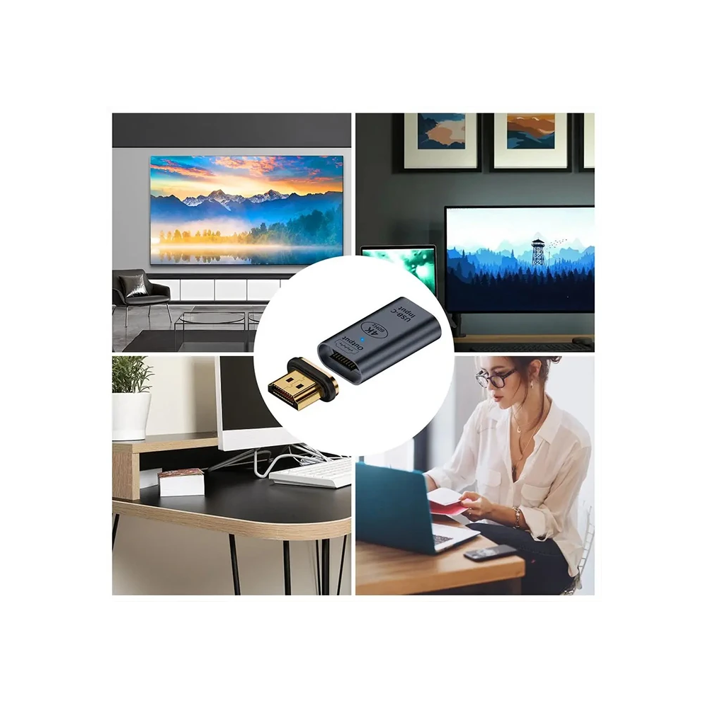 ALLY HDMI To Type-c 4K 60Hz Mıknatıs Başlıklı Çevirici Otg Adaptör