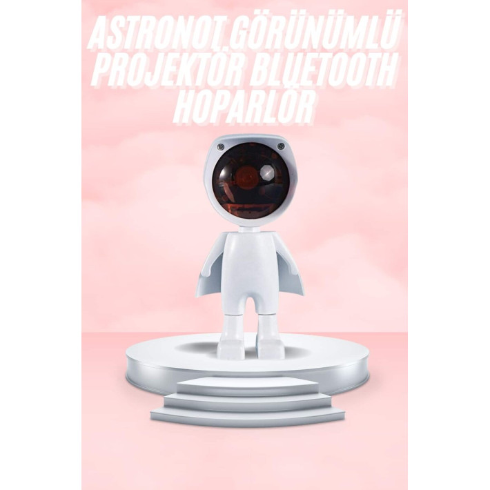 Gün Batımı Lambası Işık Arka Plan Projektör Sevimli Astronot Enerji Ta
