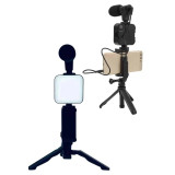 Telefon Tutucu Mini Mikrofonlu Tripod Vlog Çekim Video