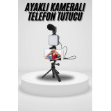 Akıllı Telefon Vlog Kiti Tripod Mini Mikrofonlu Telefon Tutucu