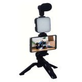Telefon Tutucu Mikrofonlu Işıklı Youtuber Video Kayıt