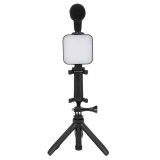 Telefon Tutucu Mini Mikrofonlu Tripod Vlog Çekim Video