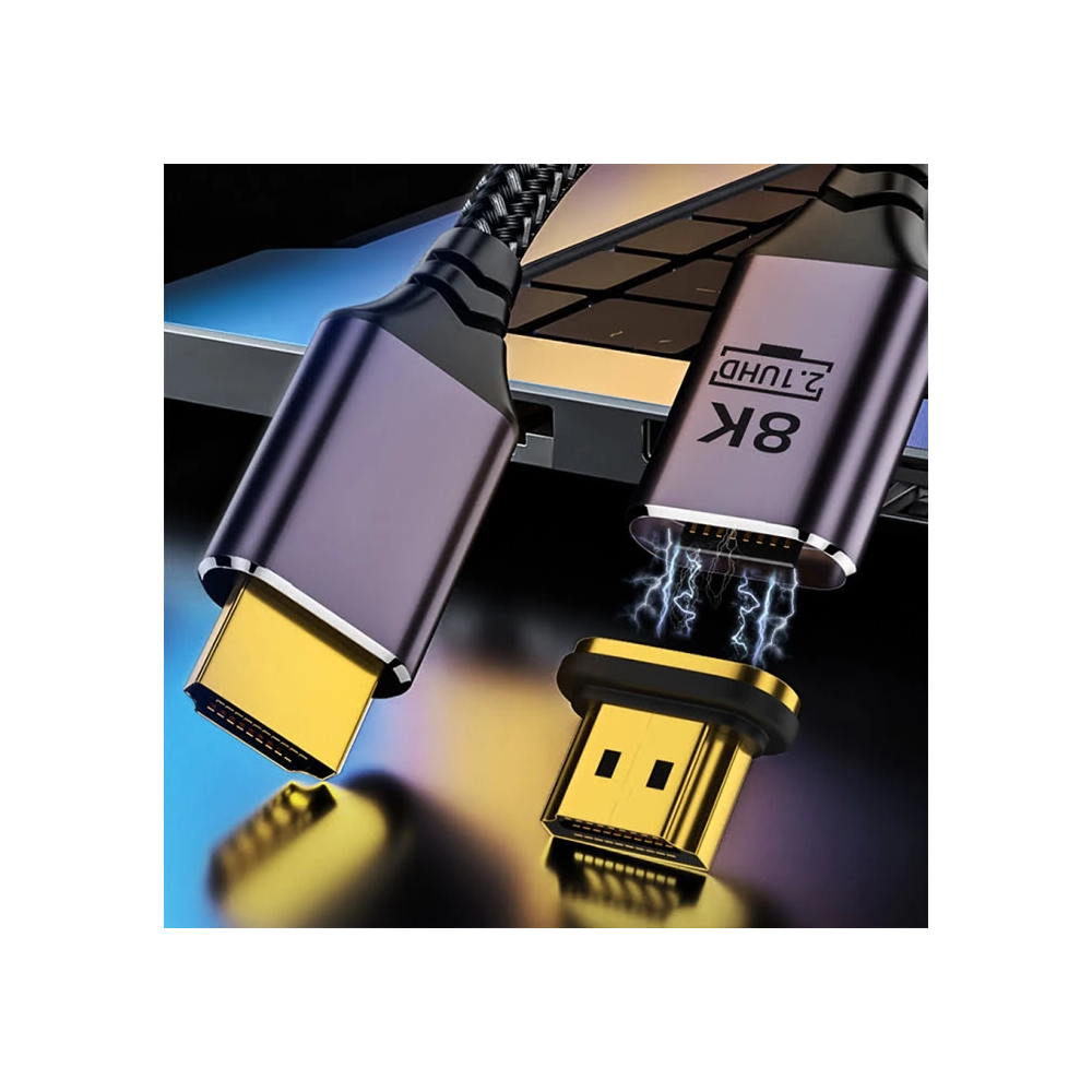 ALLY HDMI to HDMI 8K HD 2.1UHD Mıknatıs Başlıklı Kablo 2 Metre