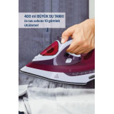 Seramik Tabanlı Kırmızı 2200 Watt Şok Buharlı Ütü