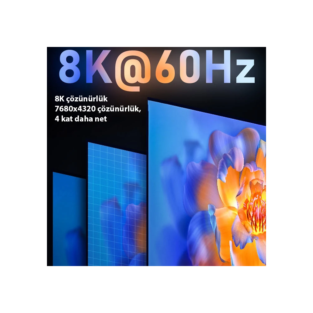 ALLY HDMI to HDMI 8K HD 2.1UHD Mıknatıs Başlıklı Kablo 1 Metre