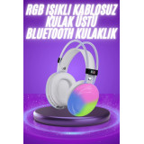 RGB Aydınlatmalı Kablosuz Bluetooth Oyuncu Kulaklığı