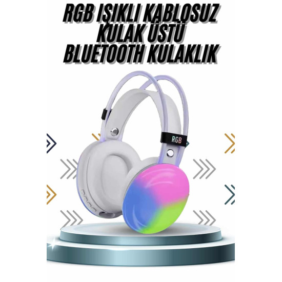 Kablosuz Bluetooth Kulaklık RGB Işıklı Kulak Üstü 5.3 Bluetooth Bağlan