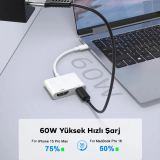 ALLY İPhone 15 Type-c to Type-c + HDMI Çevirici Kablo Dijital AV Adapt