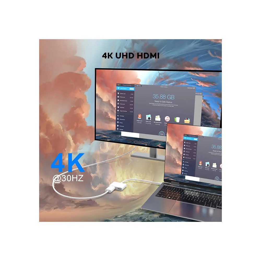ALLY İPhone 15 Type-c to Type-c + HDMI Çevirici Kablo Dijital AV Adapt