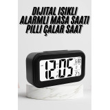 Dijital Masa Saati Termometre Takvim Led Ekran Pilli Ev Ofis Masası