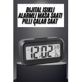 Gece Dijital Masa Saati Dijital Alarmlı Led Ekran Pilli Çalar Saat