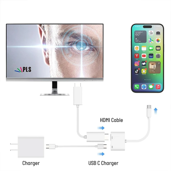 ALLY İPhone 15 Type-c to Type-c + HDMI Çevirici Kablo Dijital AV Adapt