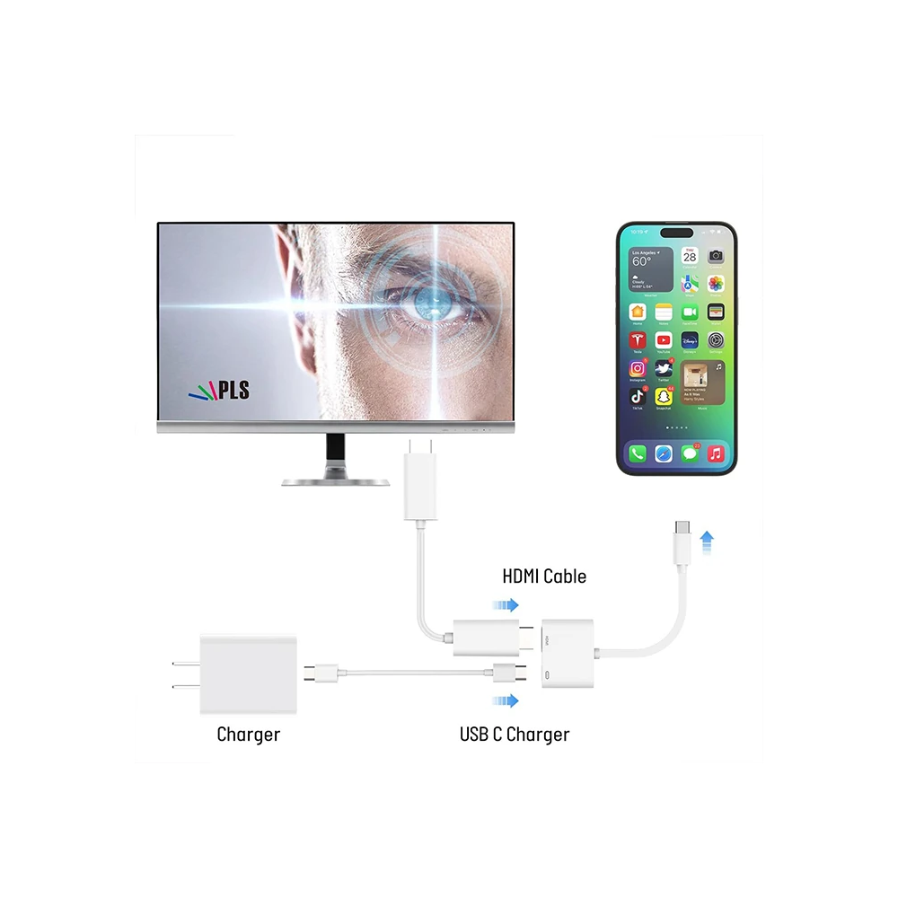 ALLY İPhone 15 Type-c to Type-c + HDMI Çevirici Kablo Dijital AV Adapt
