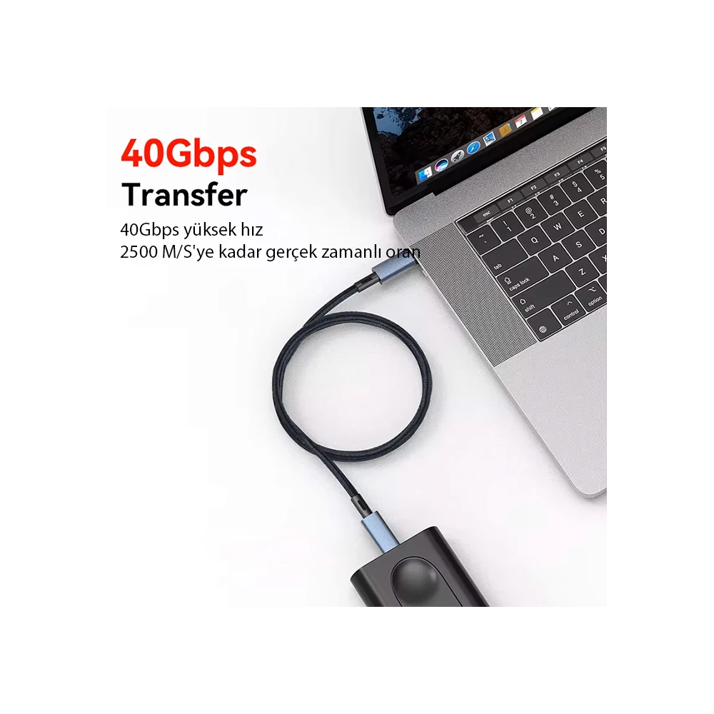 ALLY 40Gbps 240W Type-C 8K Görüntü ve Hızlı Data Şarj Kablosu