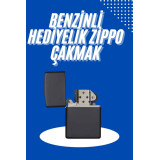 Doldurulabilir Siyah Benzinli Çakmak Metalik