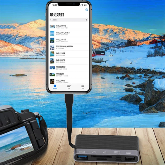 ALLY NK-1048HD 6in1 USB + Type-C + Lightning + SD-TF Kart Okuyucu Çevi