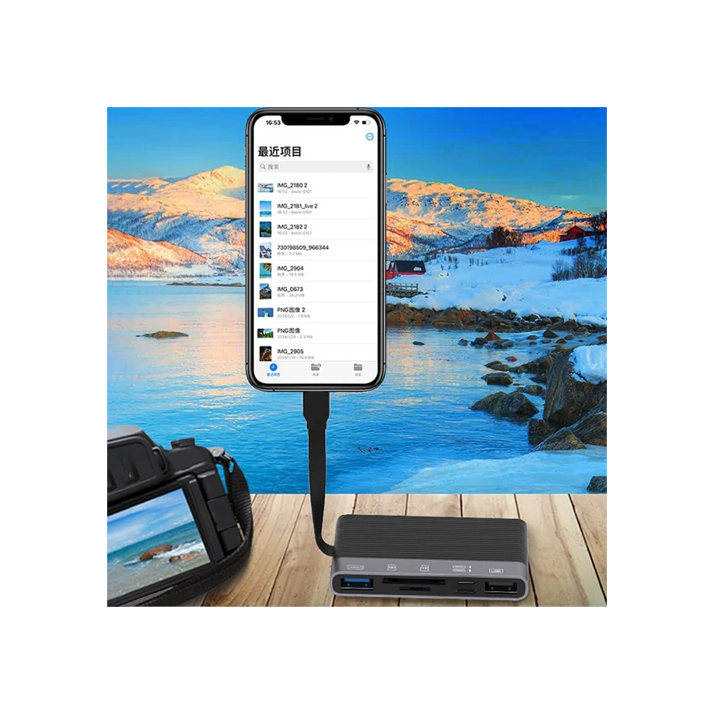 ALLY NK-1048HD 6in1 USB + Type-C + Lightning + SD-TF Kart Okuyucu Çevi