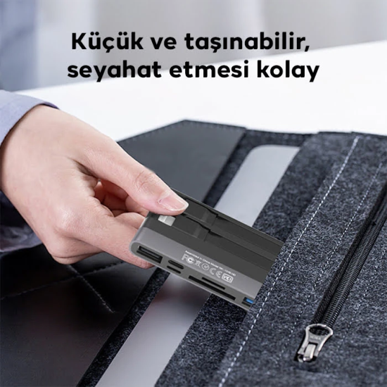 ALLY NK-1048HD 6in1 USB + Type-C + Lightning + SD-TF Kart Okuyucu Çevi