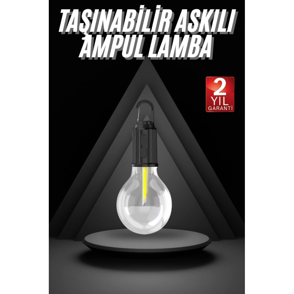 Çok Amaçlı Kamp Feneri USB Şarjlı Çift Işık Kaynaklı Güç Ekranlı LED A