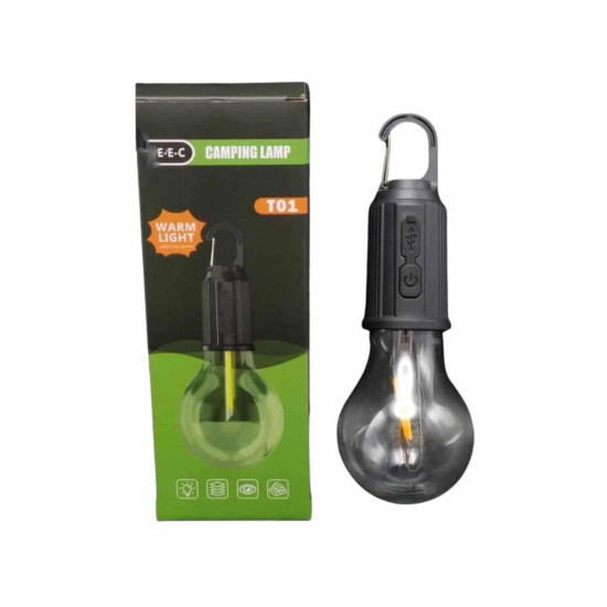 Şarjlı Dekoratif Kamp Lambası Askılı Ampul Led Işık Type-C Girişli
