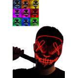 Led Işıklı Neon Maske Cadılar Bayramı Maskesi Korkunç Korku Maskesi