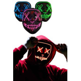 Led Işıklı Neon Maske Cadılar Bayramı Maskesi Korkunç Korku Maskesi