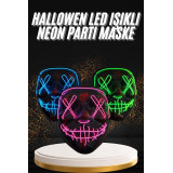 Hallowen Parti Maskesi Neon Led Işıklı Maske 3 Modlu Cadılar Bayramı M