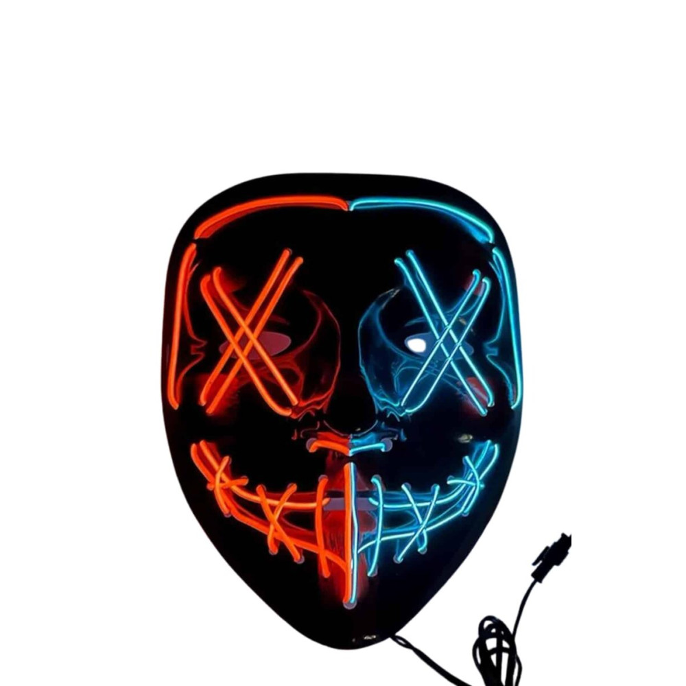 Hallowen Parti Maskesi Neon Led Işıklı Maske 3 Modlu Cadılar Bayramı M