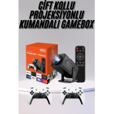Çift Kollu Game Box Projeksiyon Cihazı Kumandalı Android Tv Dahili Hop