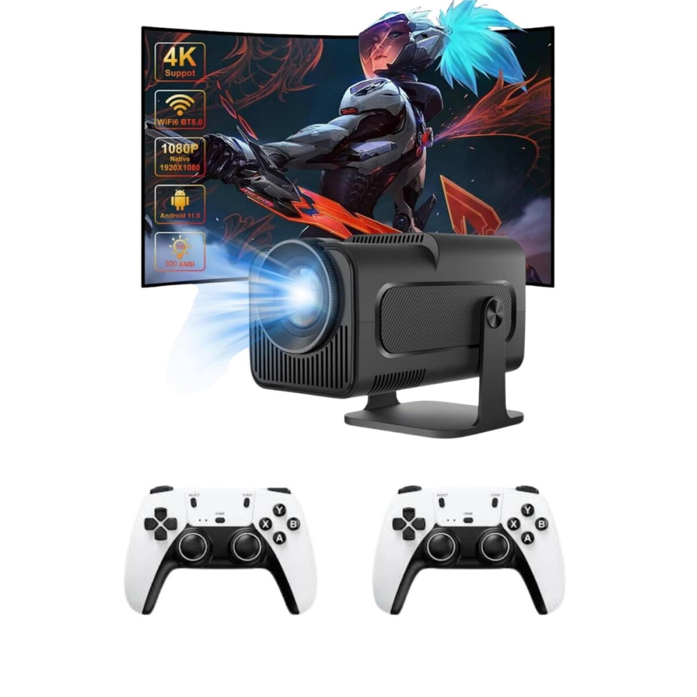 Çift Kollu Game Box Projeksiyon Cihazı Kumandalı Android Tv Dahili Hop
