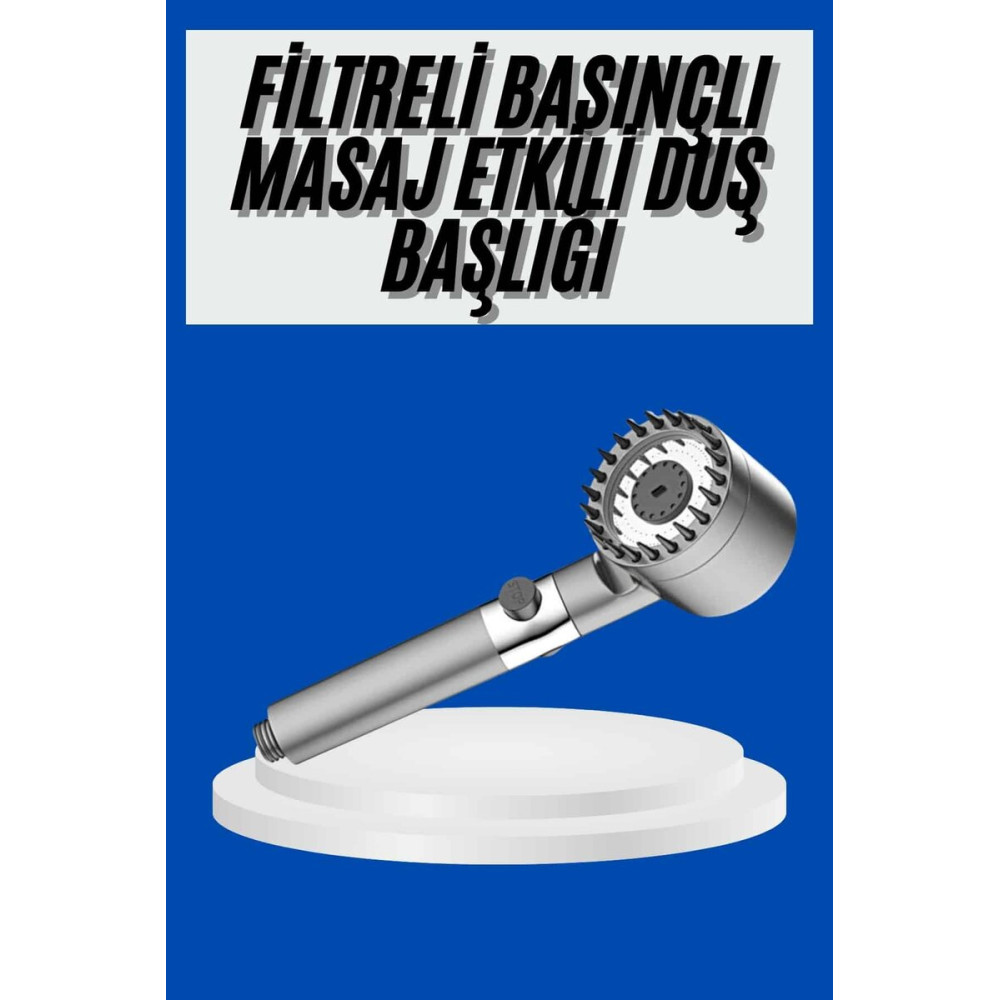 Yeni Nesil Duş Başlığı Paslanmaz Çelik Masaj Etkili Ergonomik Tasarım 