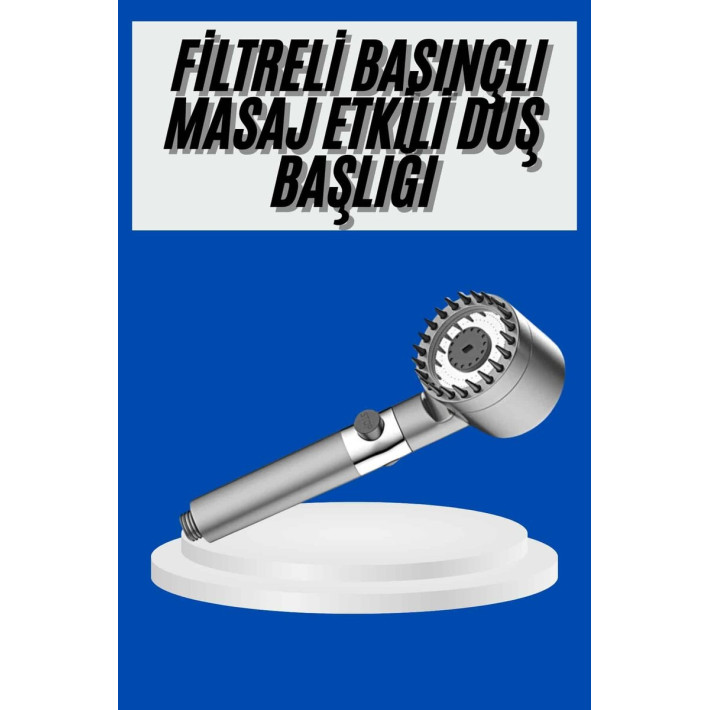 Yeni Nesil Duş Başlığı Paslanmaz Çelik Masaj Etkili Ergonomik Tasarım 
