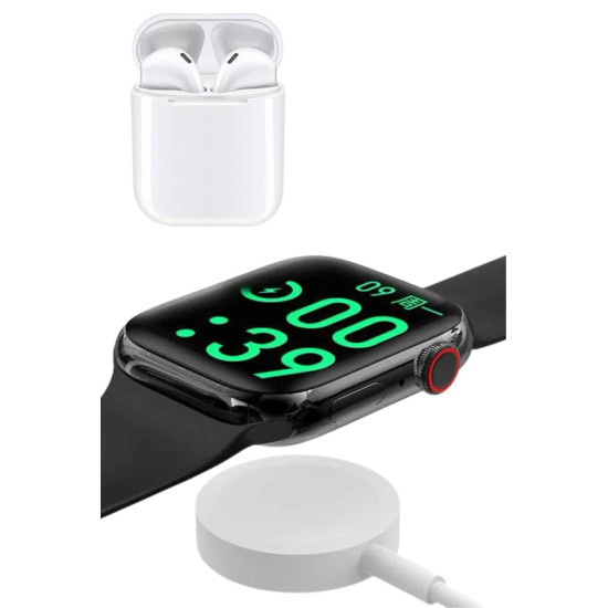 Akıllı Saat Gümüş Kasa Bluetooth Kulaklık Hediyeli Çok Fonksiyonlu İki