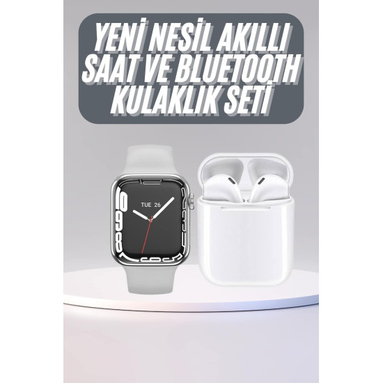 Akıllı Saat Kulaklık Hediyeli Uyku ve Sağlık Takibi Yapabilen Uzun Ömü