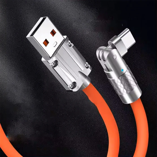 ALLY 180° Dönebilen USB To Type-C 120W Hızlı Şarj Kablosu 1 Metre