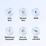 ALLY 180° Dönebilen USB To Type-C 120W Hızlı Şarj Kablosu 1 Metre