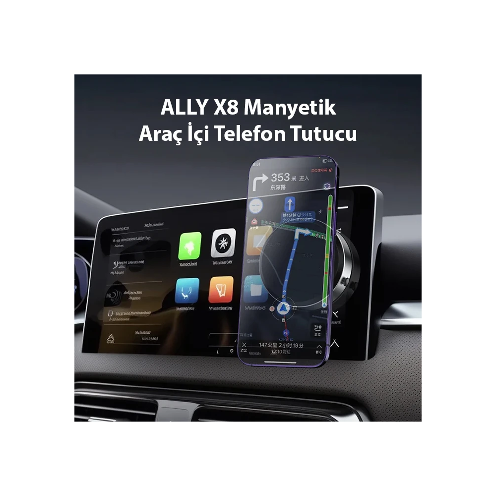 ALLY X8 Magsafe Manyetik Araç İçi Telefon Tutucu