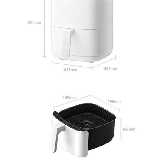 Hava Fritözü 4L Airfryer Pratik Uzun Ömürlü Yağsız Pişirme Taşınabilir
