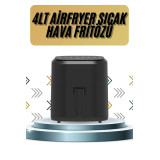 4L Airfryer Hazneli Hava Fritözü Yağsız Fritöz Taşınabilir Fırın İşlev