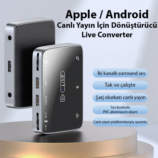 ALLY MH-319 Type-c 2 İN 1 Canlı Yayın İçin Dönüştürücü Live Converter