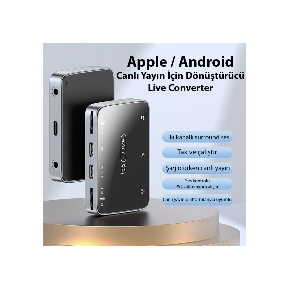 ALLY MH-319 Type-c 2 İN 1 Canlı Yayın İçin Dönüştürücü Live Converter