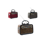 Bluetooth Hoparlör Ahşap Renk Vintage Işıklı Nostaljik Radyo Fm Ahşap 