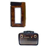 Bluetooth Hoparlör Ahşap Renk Vintage Işıklı Nostaljik Radyo Fm Ahşap 