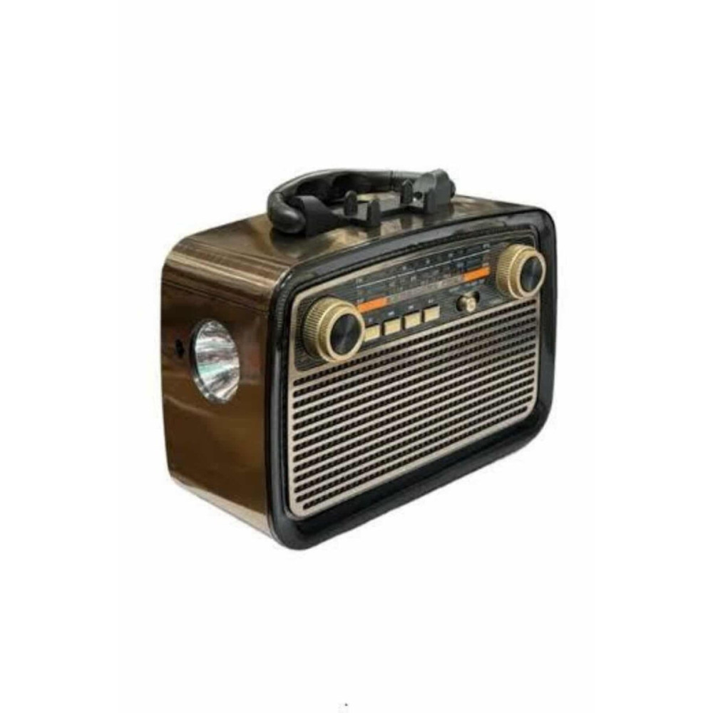 Nostalji Radyo Bluetooth Hoparlör USB-SD Kart Giriş Led Fener Işıklı B