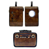 Nostalji Radyo Bluetooth Hoparlör USB-SD Kart Giriş Led Fener Işıklı B