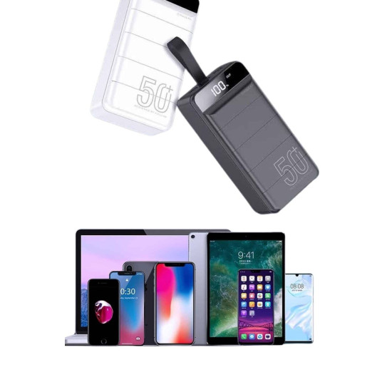 Hızlı Taşınabilir 50.000 Mah Powerbank Led Ekran Android ve İOS Uyumlu