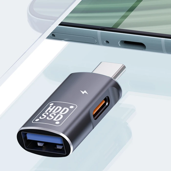 ALLY Type-C To Şarj + OTG 3.0 Dönüştürücü Adaptör
