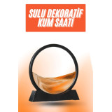 3D LED Işıklı Kum Saati Gece Lambası Hareketli Sulu Kum Saati Orta Boy